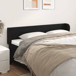 vidaXL Tête de lit avec oreilles Noir 203x23x78/88 cm Similicuir