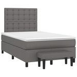 vidaXL Sommier à lattes de lit avec matelas gris 120x190 cm similicuir