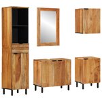 vidaXL Ensemble de meubles de salle de bain 5 pièces en bois d'acacia massif marron