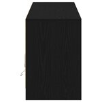 vidaXL Meuble TV avec lumières LED  en chêne noir  dimensions 100x34x50 cm  fait en bois d'ingénierie.