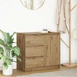 vidaXL Buffet avec tiroir chêne artisanal 71x35x65 cm bois ingénierie