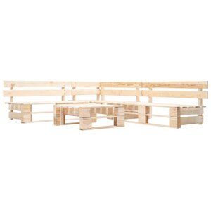 vidaXL Salon de jardin palette 4 Pièces naturel bois