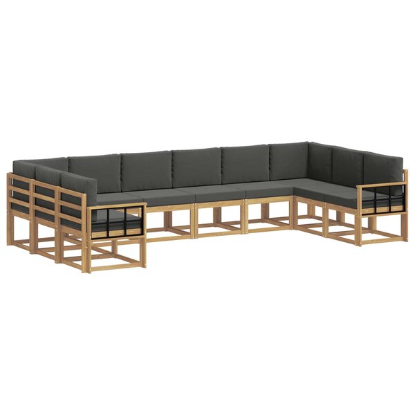 vidaXL Ensemble de canapés d'extérieur 10 pc Blanc et anthracite