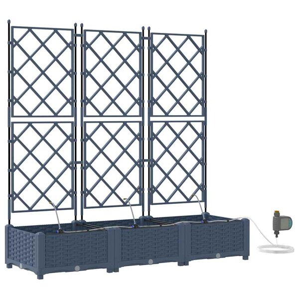 vidaXL Pots de jardin Gris 120 x 40 x 126 cm Acier