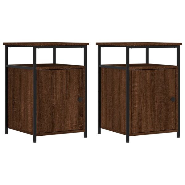 vidaXL Tables de chevet 2Pièces Chêne marron 40x42x60cm Bois d'ingénierie