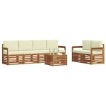 vidaXL Ensemble de canapés d'extérieur 7 pc Naturel et Crème