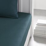 Drap housse - 140 x 200+30 cm uni - Paon