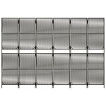 vidaXL Cloison de séparation 6 panneaux gris résine tressée