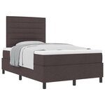 vidaXL Lit à ressorts avec matelas Marron foncé 120 x 200 cm tissu
