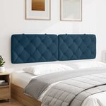 vidaXL Coussin de tête de lit bleu 180 cm velours