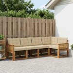 vidaXL Ensemble de canapés d'extérieur 5 Pièces Naturel et Beige