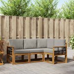 vidaXL Ensemble de canapés d'extérieur 4 pc Gris Naturel et Clair
