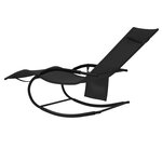 vidaXL Chaise longue à bascule noir acier et textilène