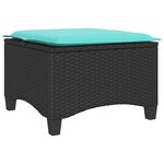 vidaXL Tabourets jardin coussins 2 Pièces noir 55x55x36 cm résine tressée