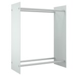 vidaXL Portant de bois de chauffage Blanc 80x35x100 cm Verre trempé
