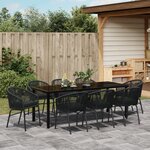 vidaXL Ensemble de repas de jardin de 9 pièces Noir Rattan PE