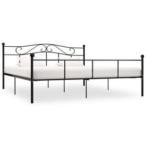 vidaXL Cadre de lit sans matelas noir métal 180x200 cm