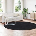 vidaXL Tapis shaggy à poils longs NAVARRA noir 240x240 cm polyester