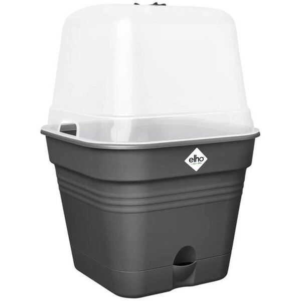 Pot De fleurs Carré - Plastique - Réservoir - Ø 20 - Noir