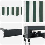 vidaXL Auvent rétractable automatique vert et blanc 350x250 cm