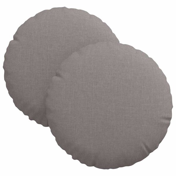 vidaXL Coussins de siège 2 Pièces Taupe Ø30 x 13 cm tissu