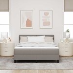 vidaXL Lit à ressorts avec tête de lit Taupe 160 x 200 cm tissu