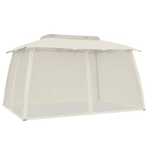 vidaXL Tonnelle avec double toit et parois en filet crème acier