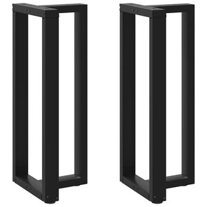 vidaXL Pieds de table de bar en forme de T  2 pièces  noir  50 x 35 x (100-101) cm  acier