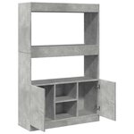 vidaXL Buffet haut gris béton 92x33x140 cm bois d'ingénierie