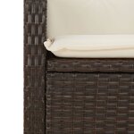 vidaXL Ensemble à manger de jardin 3 Pièces et coussins marron poly rotin