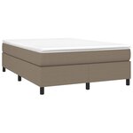 vidaXL Sommier à lattes de lit avec matelas Taupe 140x190 cm Tissu