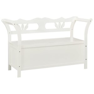 vidaXL Banc Blanc 107x45x75 5 cm Bois de sapin solide