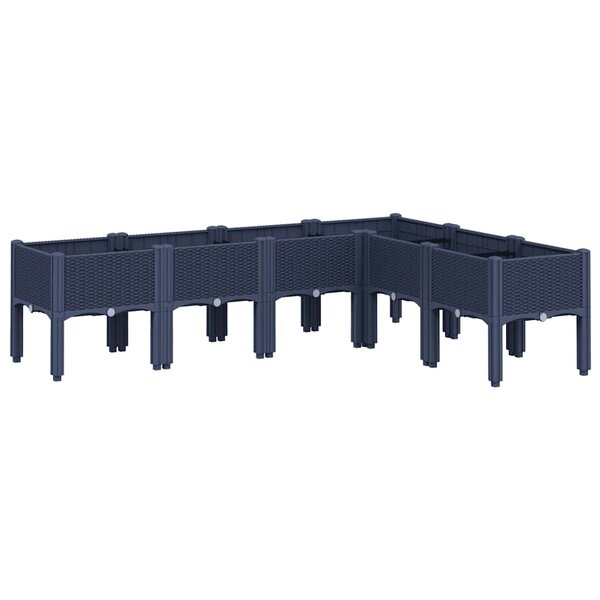 vidaXL Jardinière avec pieds bleu gris 160x120x42 cm PP