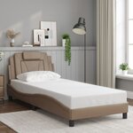 vidaXL Cadre de lit Viana avec LED sans matelas cappuccino 80x200 cm