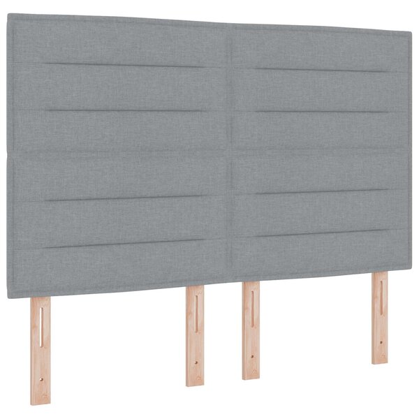 vidaXL Tête de lit LED avec bandes LED Gris clair 144 cm tissu