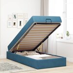 vidaXL Cadre de lit avec matelas Bleu 100 x 200 cm Velours