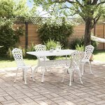 vidaXL Ensemble de salle à manger pour jardin 5 Pièces Blanc Aluminium