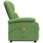 vidaXL Fauteuil de massage Vert clair Velours