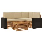 vidaXL Ensemble de canapés d'extérieur 5 pc Naturel et Beige Polyester