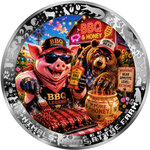 Monnaie HOG WILD HONEY BBQ AI-NIMALS Chaos at the Farm 1 Oz Argent 1000 Francs Cameroon 2026