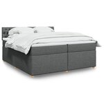 vidaXL Sommier à lattes de lit avec matelas Gris foncé 200x200cm Tissu
