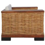 vidaXL Fauteuil avec coussins Marron Rotin naturel
