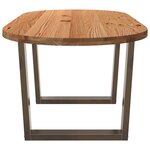 vidaXL Table à manger marron clair bois de chêne massif ovale
