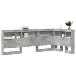 vidaXL Tête de lit de rangement Gris béton 100 cm Bois d'ingénierie