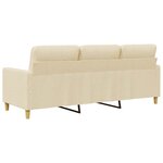 vidaXL Canapé à 3 places Crème 180 cm Tissu