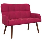 vidaXL Sofa 2 places Bordeaux 115 x 61 x 87 cm Velours