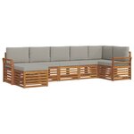 vidaXL Ensemble de canapés d'extérieur 7 pc Gris Naturel et Clair
