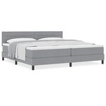 vidaXL Lit Box Spring avec Matelas Gris clair 200x200 cm Tissu