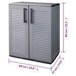 vidaXL Armoire de rangement de jardin Gris et noir 68x37x84 cm PP