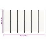 vidaXL Cloison de séparation 6 panneaux Blanc 300x180 cm